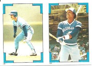 1986 O-Pee-Chee Stickers #36 / 195 Glenn Hubbard / Lloyd Moseby Front