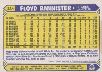 1987 O-Pee-Chee #356 Floyd Bannister Back