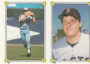 1987 O-Pee-Chee Stickers #82 / 244 Mitch Webster / Roger Clemens Front