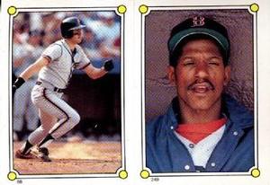 1987 O-Pee-Chee Stickers #88 / 249 Will Clark / Dennis Boyd Front