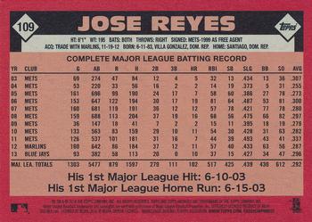 2014 Topps Archives #109 Jose Reyes Back