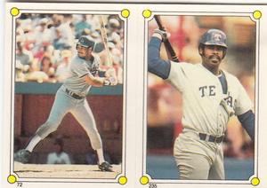 1987 Topps Stickers #72 / 235 Franklin Stubbs / Gary Ward Front
