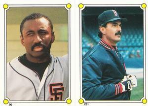 1987 Topps Stickers #90 / 251 Jeffrey Leonard / Dwight Evans Front