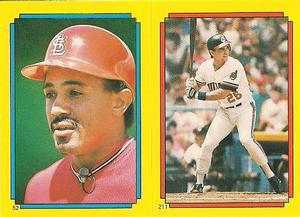 1988 O-Pee-Chee Stickers #52 / 211 Tony Pena / Brook Jacoby Front