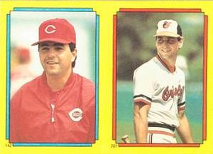 1988 O-Pee-Chee Stickers #142 / 227 John Franco / Billy Ripken Front