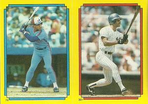 1988 Topps Stickers #79 / 301 Andres Galarraga / Claudell Washington Front