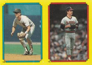 1988 Topps Stickers #108 / 180 Tim Flannery / DeWayne Buice Front