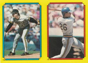 1988 Topps Stickers #132 / 197 Mike Dunne / Glenn Braggs Front