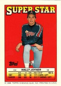 1988 Topps Stickers - Super Star Backs #34 Wally Joyner Front
