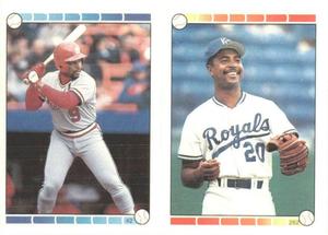 1989 O-Pee-Chee Stickers #42 / 262 Terry Pendleton / Frank White Front