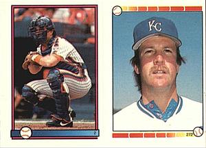 1989 Topps Stickers #2 / 272 Gary Carter / Steve Farr Front