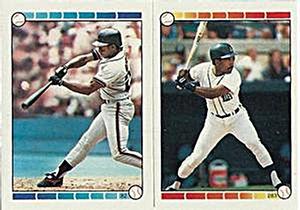 1989 Topps Stickers #82 / 283 Jose Uribe / Chet Lemon Front