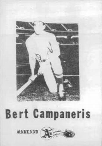 1969 Broder Oakland Athletics #NNO Bert Campaneris Front