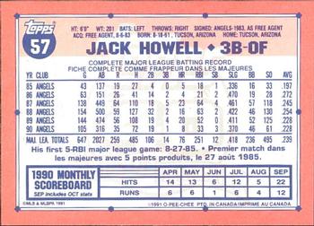 1991 O-Pee-Chee #57 Jack Howell Back