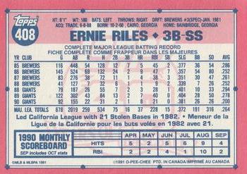 1991 O-Pee-Chee #408 Ernie Riles Back