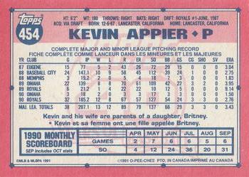 1991 O-Pee-Chee #454 Kevin Appier Back