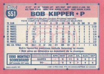 1991 O-Pee-Chee #551 Bob Kipper Back