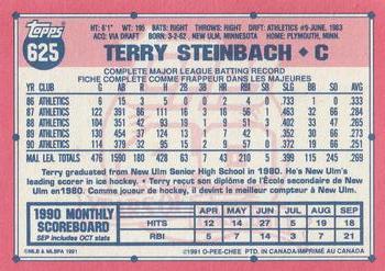 1991 O-Pee-Chee #625 Terry Steinbach Back