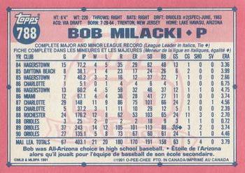 1991 O-Pee-Chee #788 Bob Milacki Back