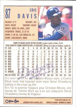 1993 O-Pee-Chee #87 Eric Davis Back