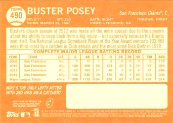 2013 Topps Heritage - Black #490 Buster Posey Back