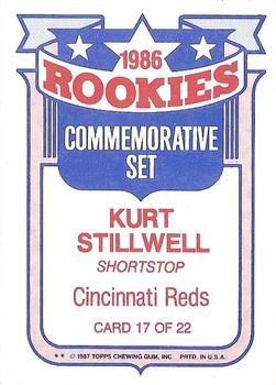 1987 Topps - Glossy Rookies #17 Kurt Stillwell Back