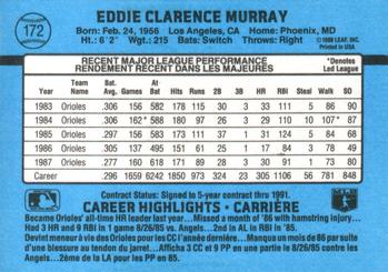 1988 Leaf #172 Eddie Murray Back