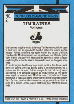 1988 Leaf #2 Tim Raines Back