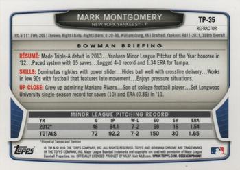 2013 Bowman Draft Picks & Prospects - Chrome Top Prospects Black Wave Refractors #TP-35 Mark Montgomery Back