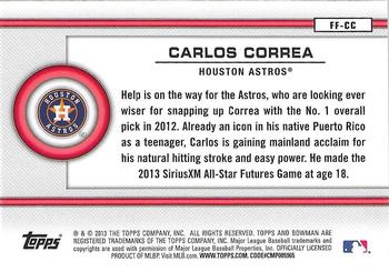2013 Bowman Draft Picks & Prospects - Future of the Franchise #FF-CC Carlos Correa Back