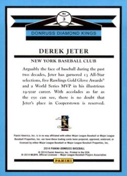 2014 Donruss #3 Derek Jeter Back