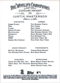2014 Topps Allen & Ginter #274 Justin Masterson Back