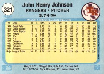 1982 Fleer #321 John Henry Johnson Back