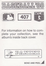 1988 Panini Stickers #407 Randy Ready Back