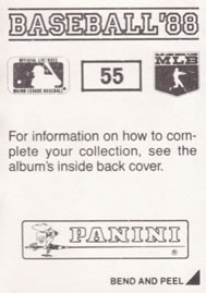 1988 Panini Stickers #55 Carlton Fisk Back