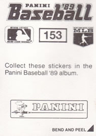 1989 Panini Stickers #153 Mike Schmidt Back
