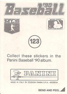 1990 Panini Stickers #123 Chuck Cary Back