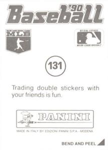 1990 Panini Stickers #131 Bob Welch Back