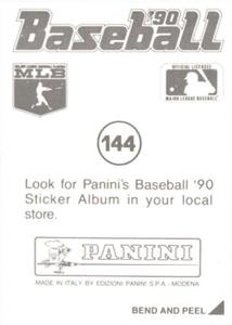 1990 Panini Stickers #144 Harold Reynolds Back