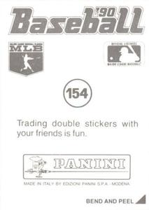 1990 Panini Stickers #154 Randy Johnson Back