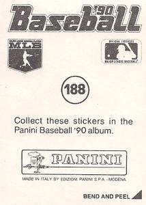 1990 Panini Stickers #188 World Series Trophy Back