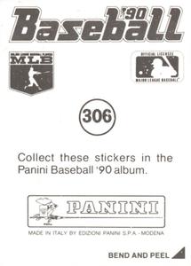1990 Panini Stickers #306 Howard Johnson Back