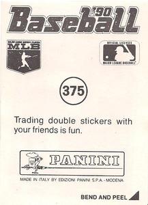 1990 Panini Stickers #375 Steve Olin Back