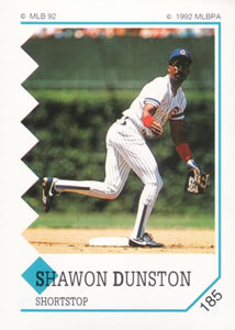 1992 Panini Stickers #185 Shawon Dunston Front