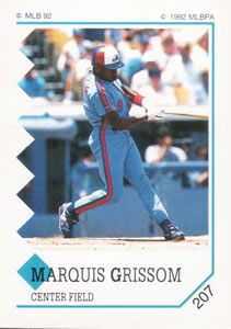1992 Panini Stickers #207 Marquis Grissom Front