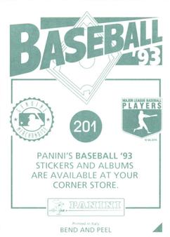 1993 Panini Stickers #201 Mike Morgan Back