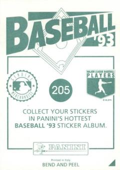 1993 Panini Stickers #205 Shawon Dunston Back