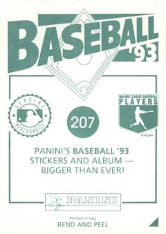 1993 Panini Stickers #207 Kal Daniels Back