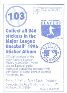 1996 Panini Stickers #103 Steve Finley Back