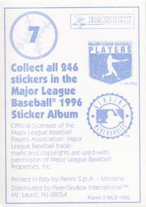 1996 Panini Stickers #7 Ryan Klesko Back